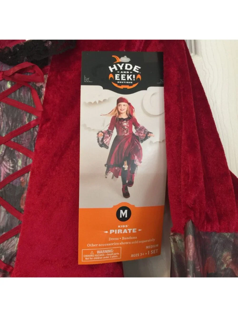 Hyde & EEK! Kids Medium 8 Red Velvet Pirate Dress & Banana Costume